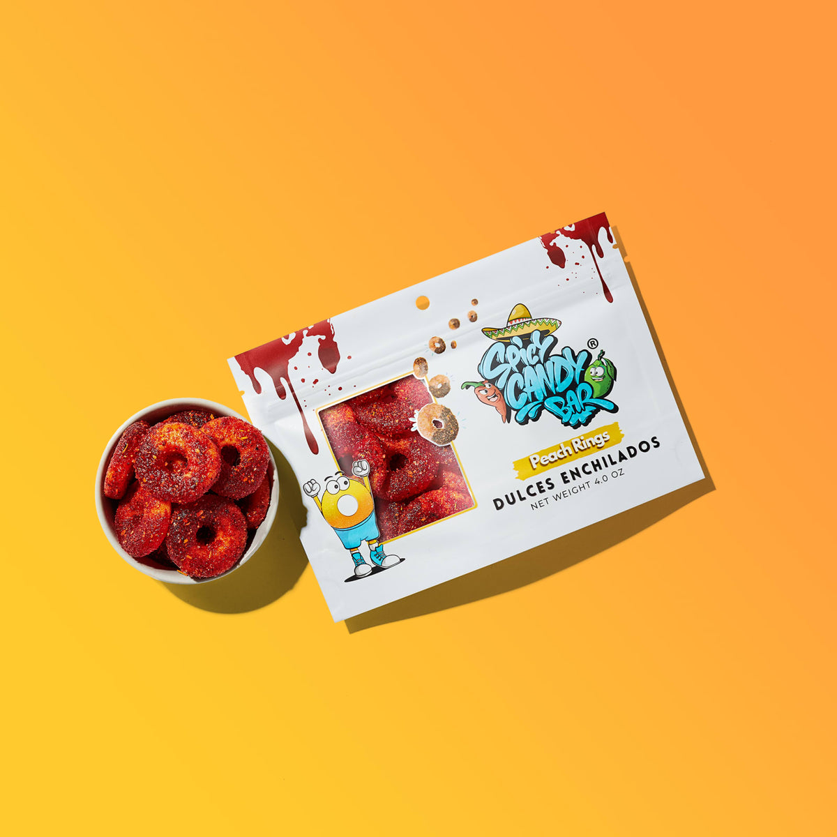 Spicy Candy Bar Spicy Gummies - Peach Rings