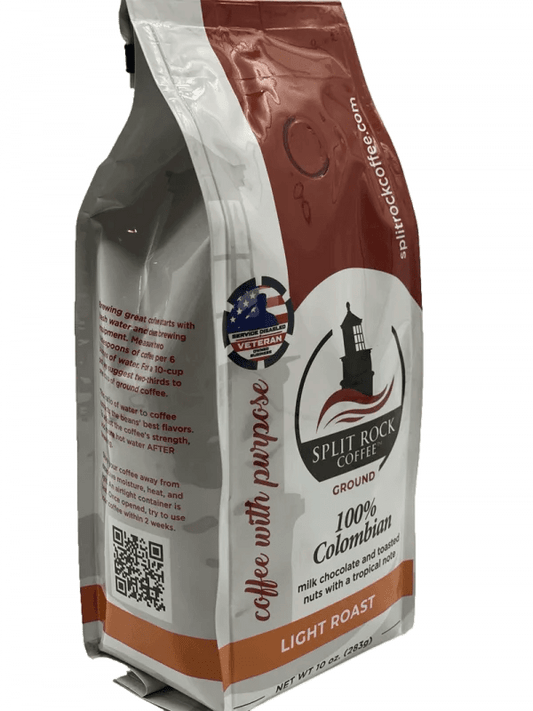 Split Rock Coffee 10oz Ground Coffee - 12ct Case - Light Roast - 100% Colombia