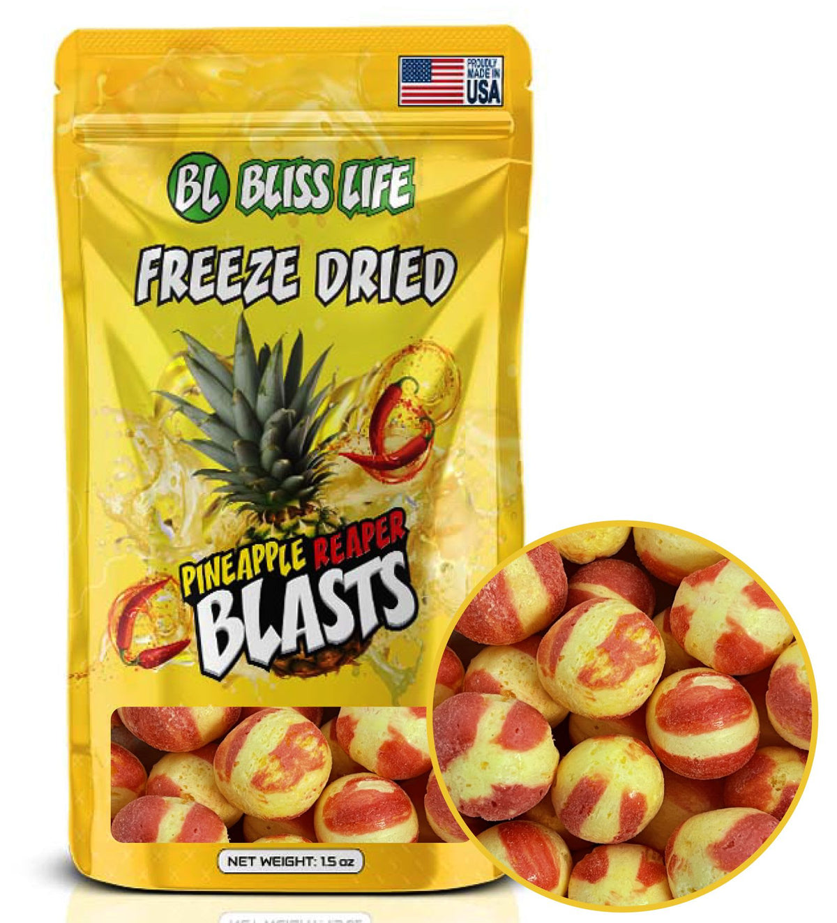 Freeze Dried Candy Blasts - Melt in your Mouth like Cotton Candy 30ctpineapplereaper