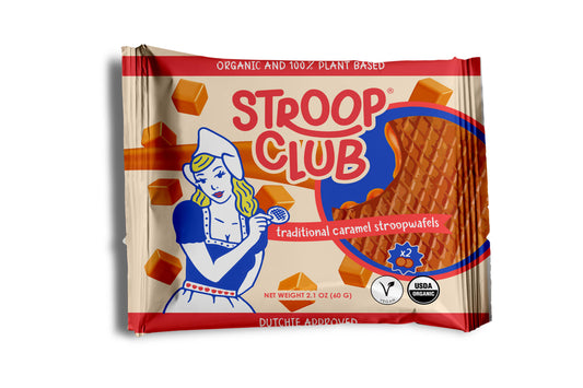 Stroop Club Organic and Plant Based Stroopwafel 2-Pack - Traditional Caramel, Mast