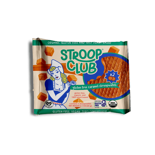 Stroop Club Organic and Gluten Free Stroopwafel 2-Pack - Gluten Free Caramel, Mast