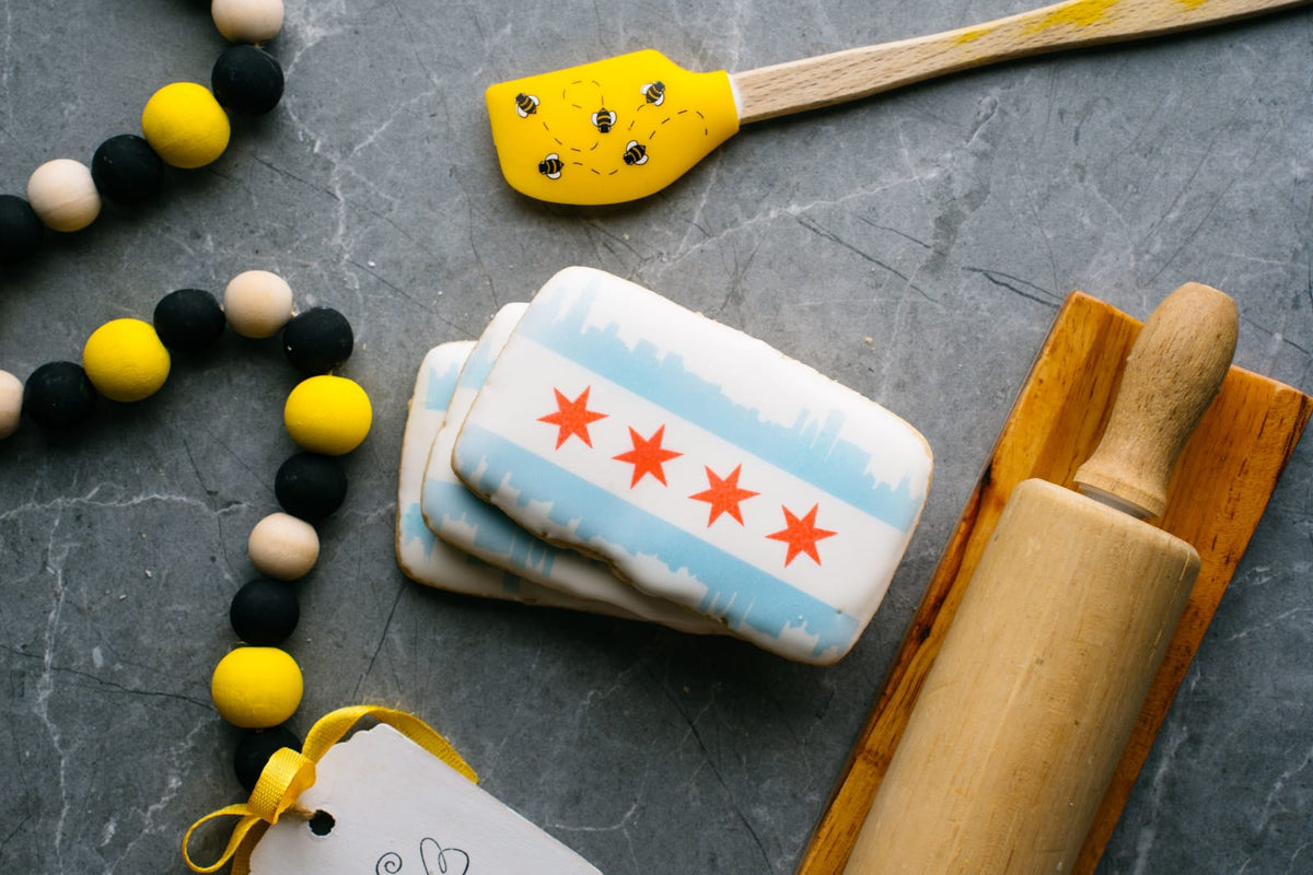 Sugar Beez Chicago Flag Cookie
