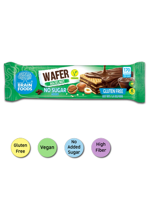 SUSUJOY Brain Foods Wafers - Chocolate Coated Hazelnut