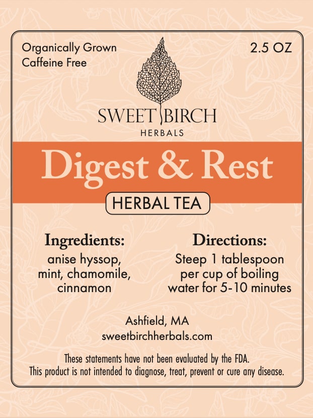 Sweet Birch Herbals Herbal Tea - 2.5oz - Digest & Rest