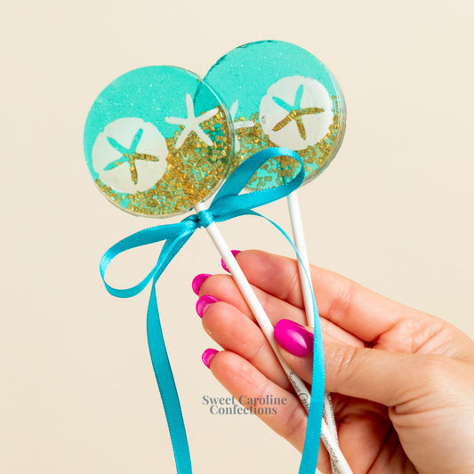 Sweet Caroline Confections Under the Sea Lollipops, Blueberry, 10/Case- VEGAN