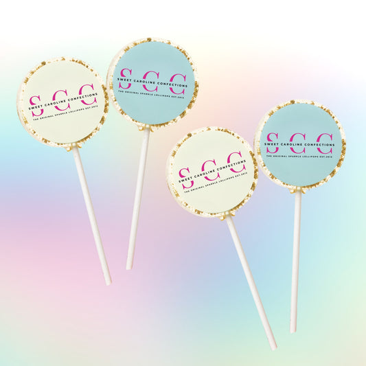 Sweet Caroline Confections Logo Lollipops, Cotton Candy, 50/Case *Read Before Purchase - Matching