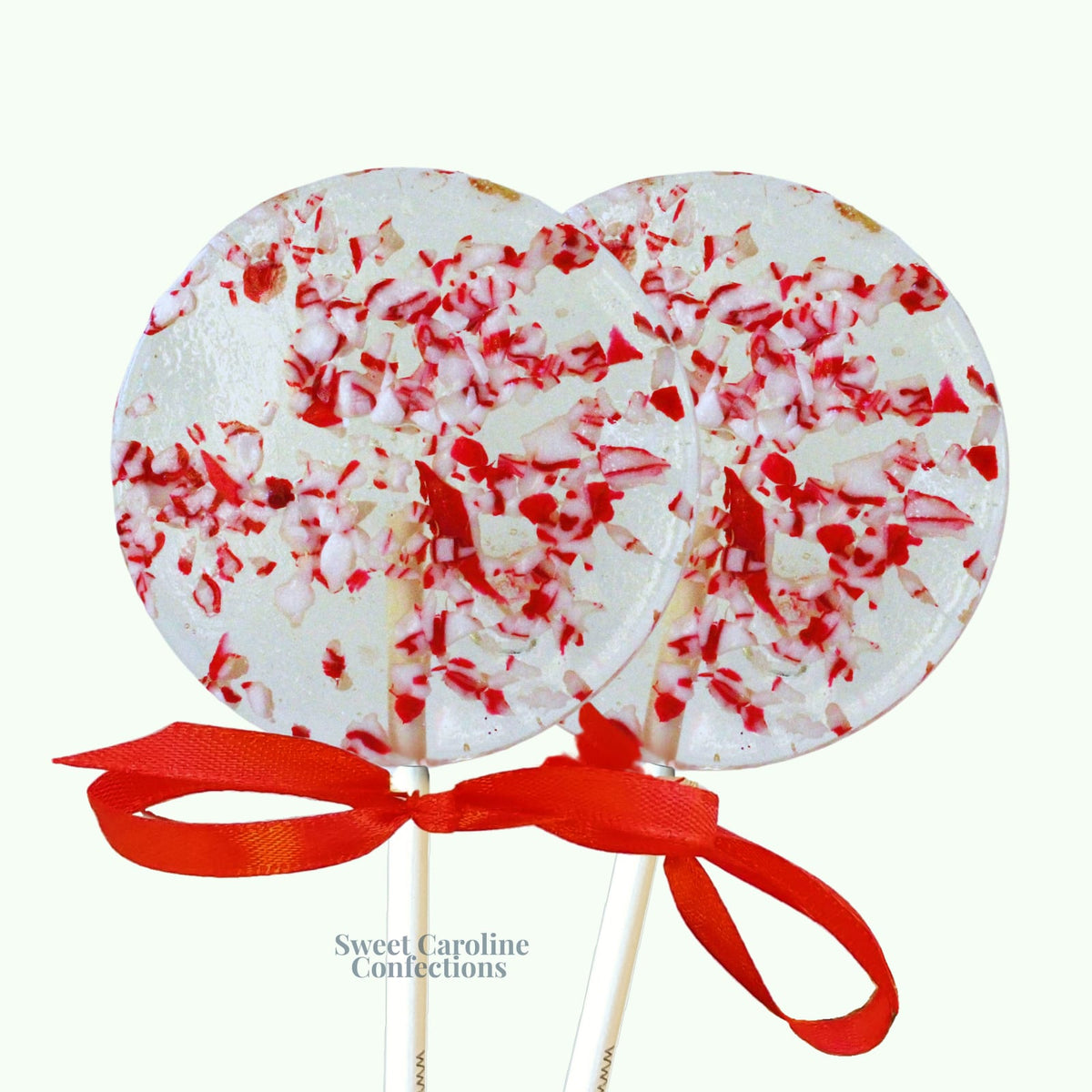 Sweet Caroline Confections Candy Cane Lollipops, 10/Case-VEGAN