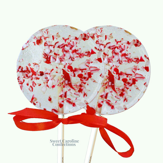 Sweet Caroline Confections Candy Cane Lollipops, 10/Case-VEGAN