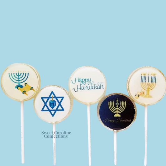 Sweet Caroline Confections Hanukkah Lollipops, Marshmallow Flavor, 10/Case-VEGAN