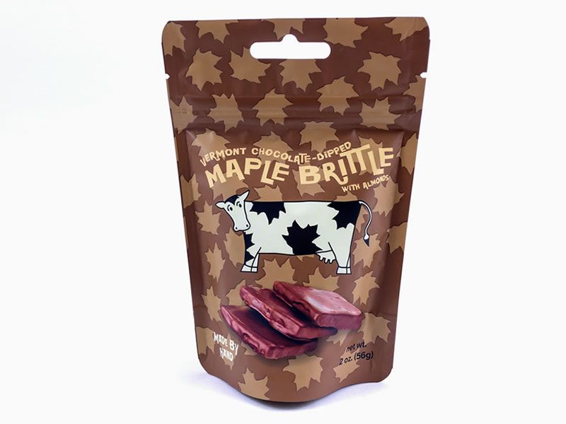 Sweet on Vermont Artisan Confectio Vermont Maple Brittle - Pouch, Vermont Maple Almond Brittle Hand-Dippe