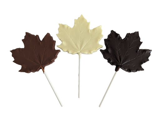 Sweet on Vermont Artisan Confectio Maple Leaf Lollipops - Dark Chocolate