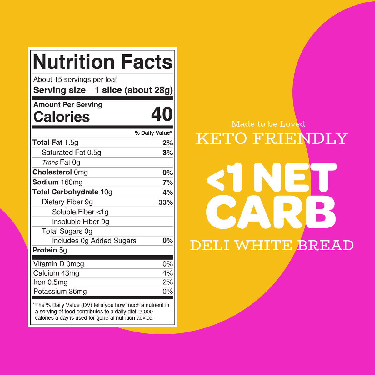 Dohjoy Wholesome & Healthy Deli-Style Bread Dohjoy Under 1 Net Carb White