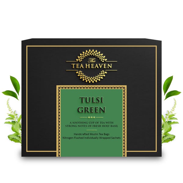 Tea Heaven Tulsi Basil Green Tea - Muslin Tea Bags