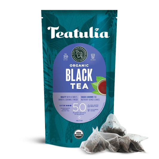 Teatulia Organic Teas Black Tea - 50ct, Bulk Premium Pyramid Tea Bags