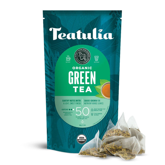 Teatulia Organic Teas Green Tea - 50ct, Bulk Premium Pyramid Tea Bags