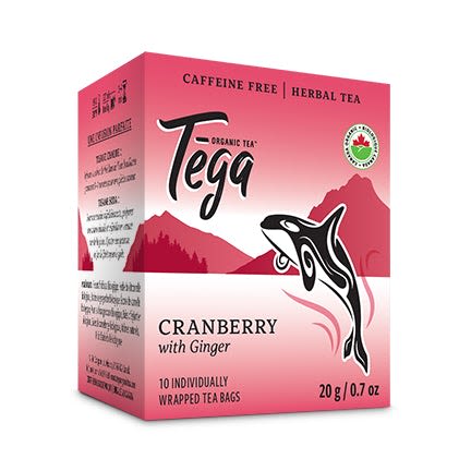 Tega Organic Tea Cranberry Ginger Herbal Tea