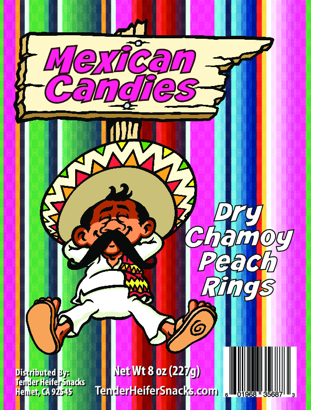 Tender Heifer Snack Co. 8oz Dry Chamoy Mexican Snacks - Gummy Peach Rings
