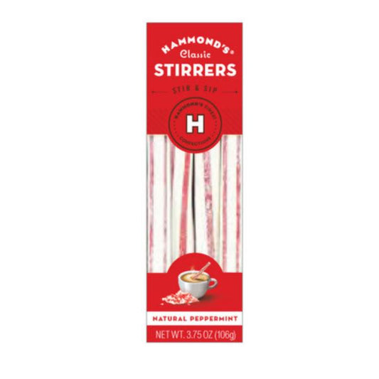 Hammond's Candies all-natural peppermint sugar cocoa stirrers, 3.75 oz box