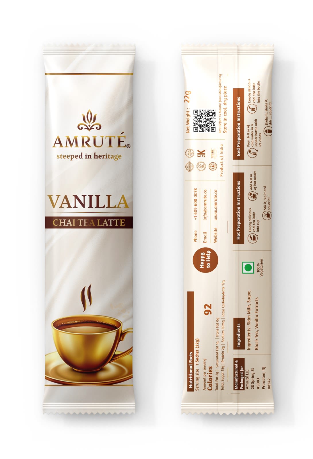 Amruté Chai Tea Latte(10ct Single Serves) Van001