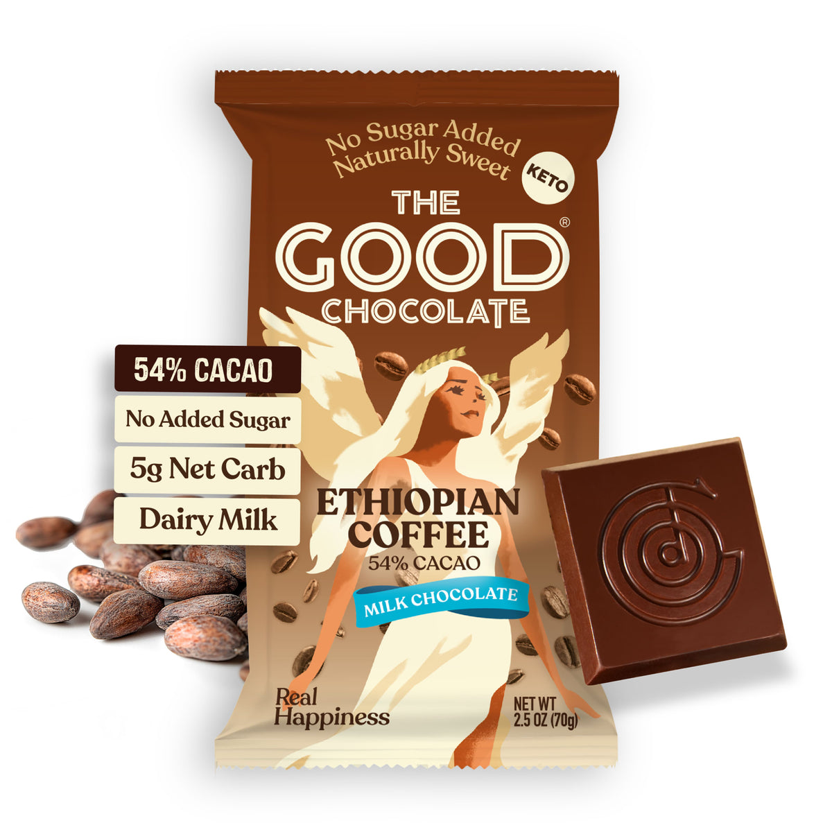 The Good Chocolate Ethiopian Coffee Milk Chocolate - 2.5 oz Bars