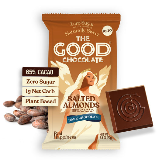 The Good Chocolate Salted Almond Zero Sugar - 2.5 oz Bars