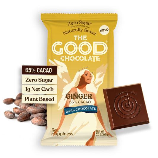 The Good Chocolate Ginger Chocolate Zero Sugar - 2.5 oz Bars