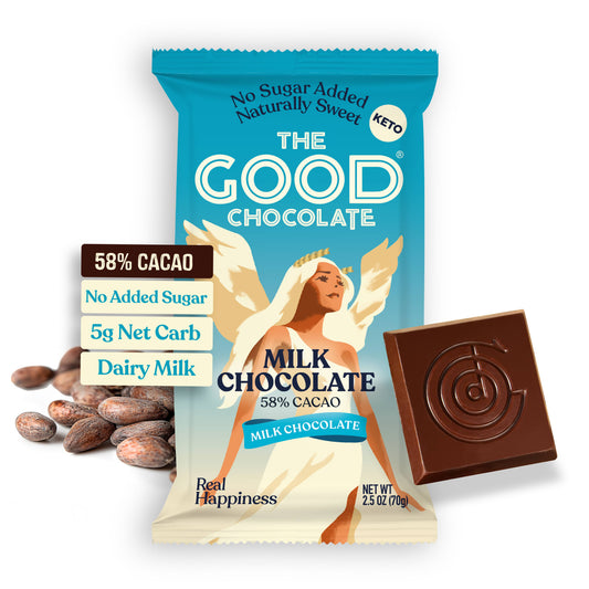The Good Chocolate 54% Milk Chocolate Zero Sugar - 2.5 oz Bars