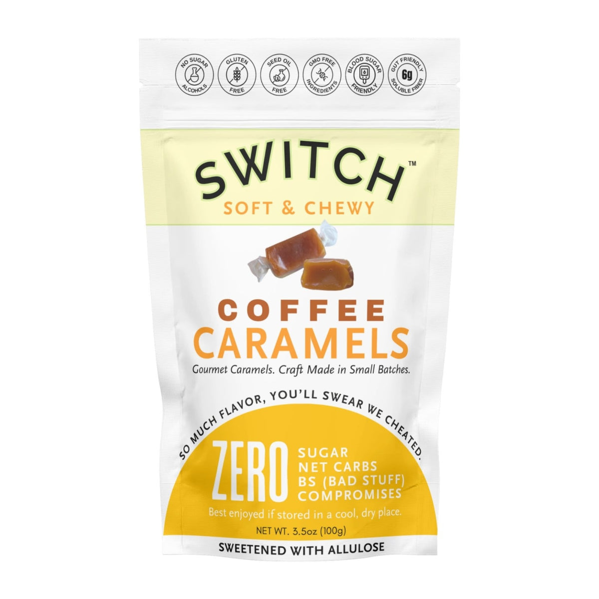 The Scrummy Sweets Co SWITCH® Coffee Caramels (Zero Sugar, Keto Certified)