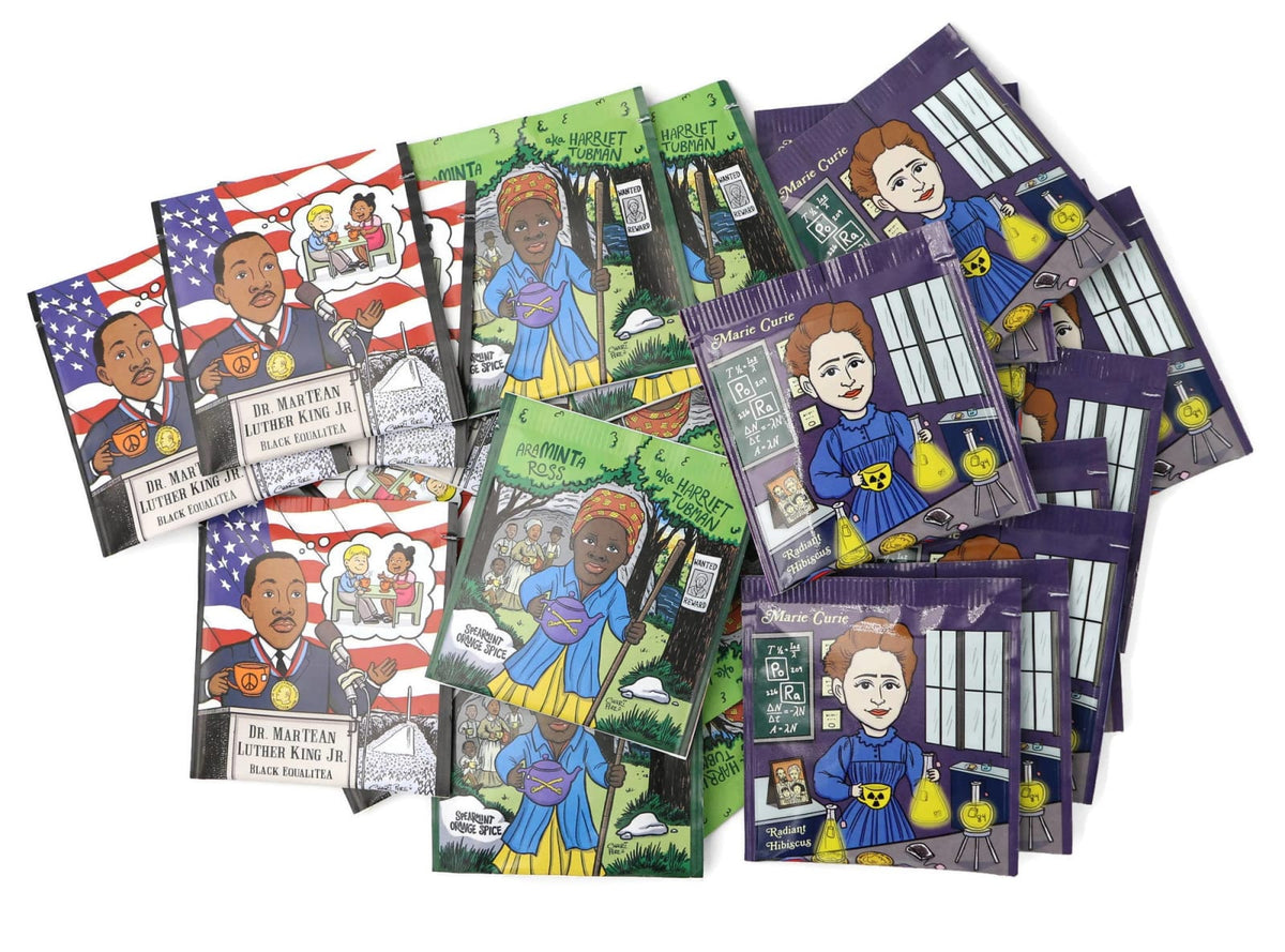 The TeaBook Equalitea OrganicTea Sampler-Araminta Ross, Marie Curie, MLK - 100pk B