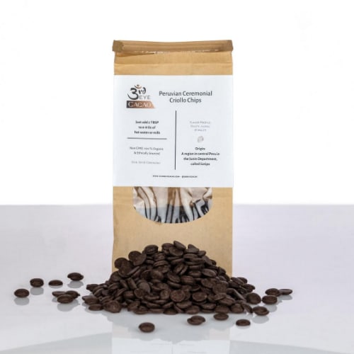 Third Eye Cacao Ceremonial Peruvian Gold Criollo Cacao Chips - 1 lb