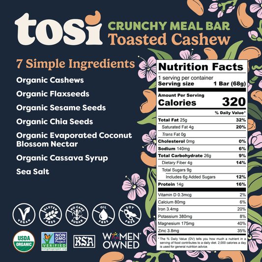 Tosi Cashew - Meal Bar 12PK