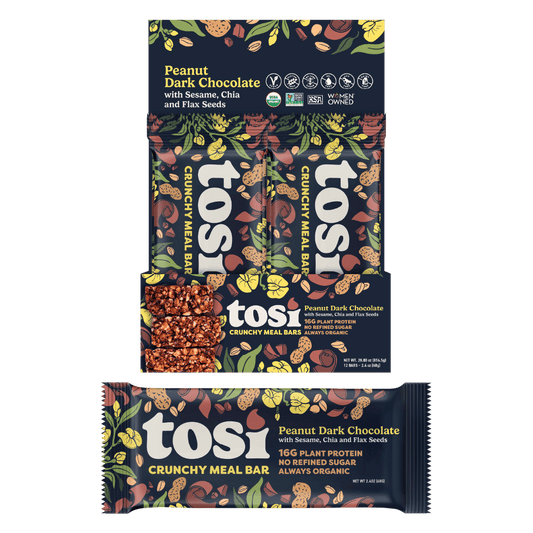Tosi Peanut Dark Chocolate Sea Salt - Meal Bar 12PK