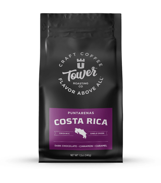 Tower Coffee Co. Tower Roasting Co. - 12oz Whole Bean - Organic Single Origin - Costa R