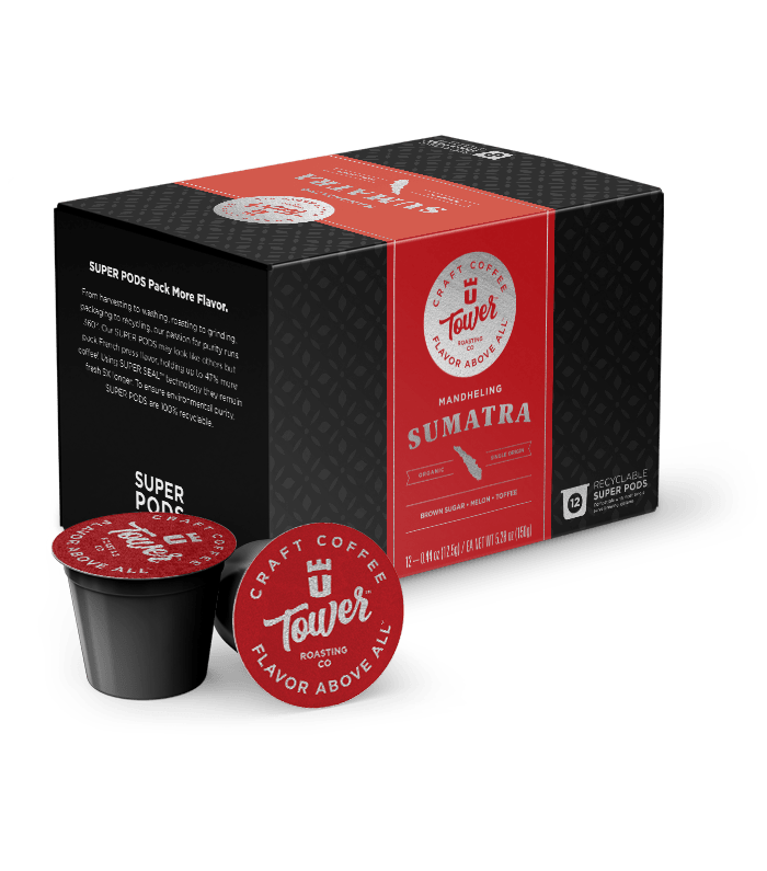 Tower Coffee Co. Tower Roasting Co. - 12ct Super Pods - Organic Single Origin - Mandhel