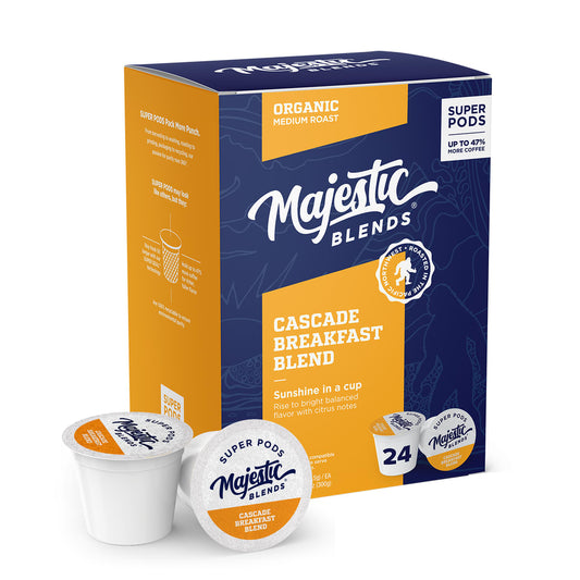 Tower Coffee Co. Majestic Blends - Super Pods - Organic Blends - 24ct, Cascade Breakfas