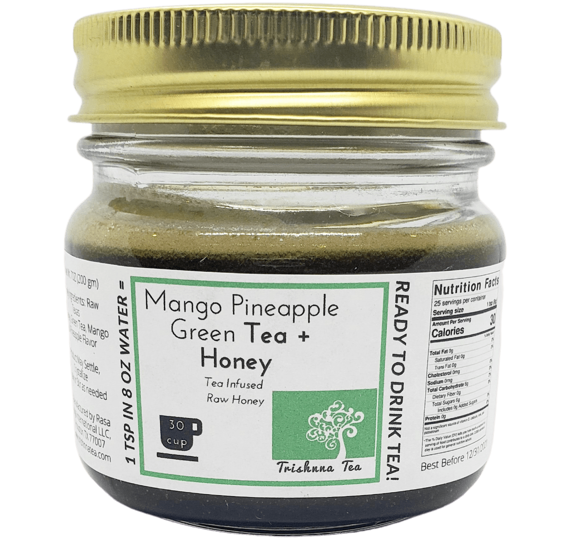 Trishnna Tea Health/Detox Tea - Mango Pineapple Green Tea Concentrate - Honey Infus