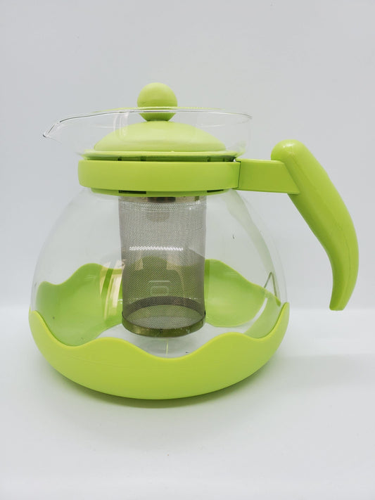 Trishnna Tea Tea Pot - Green Glass Tea Pot - Large