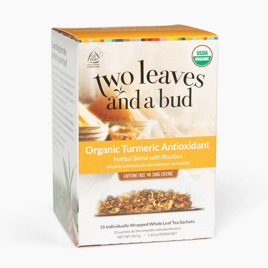 Two Leaves And A Bud Organic Turmeric Antioxidant - Herbal Blend with Rooibos - 15ct Box