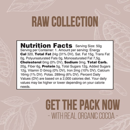 Organic Raw Chocolate Bar - 77% Plain - Raw Collection