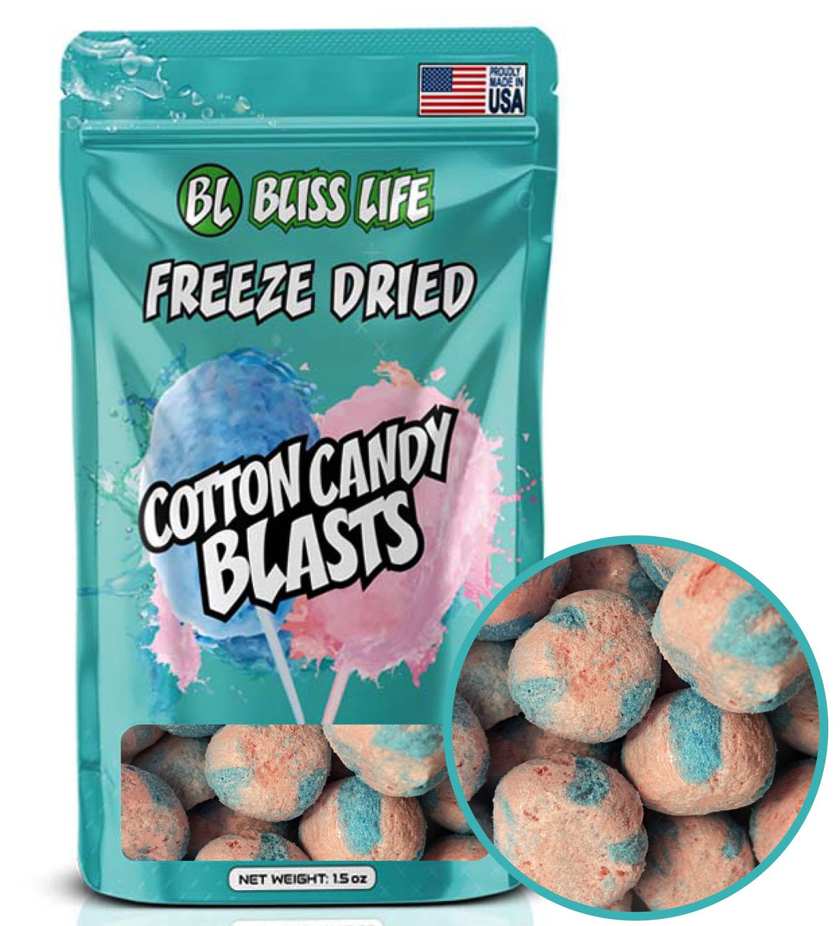 Freeze Dried Candy Blasts - Melt in your Mouth like Cotton Candy 30ctcottoncandy