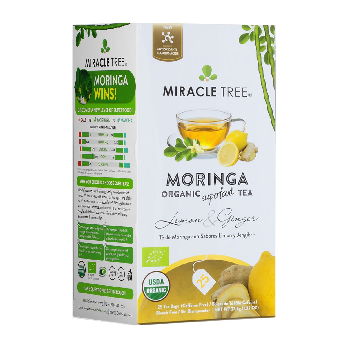 Organic Moringa Herbal Tea, 25Ct MT-GNL-25