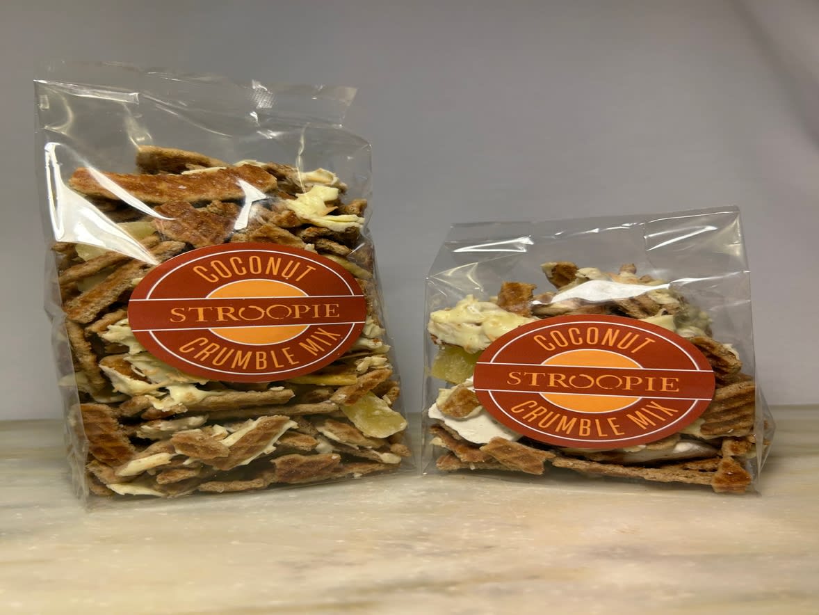 Lancaster Stroopie Co Coconut stroopwafel crumble snack mix, 5 oz bag