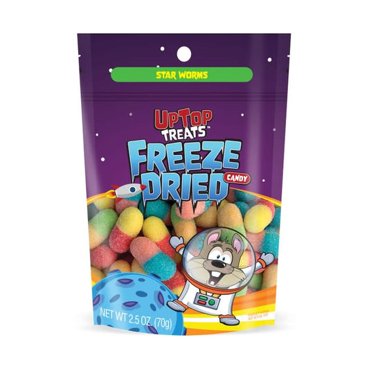 UpTop Treats Star Worms - Freeze Dried Candy - Mini Sour Gummies