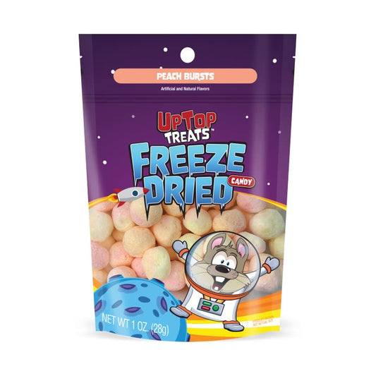 UpTop Treats Peach Bursts - Freeze Dried Candy - Sour Puff Balls