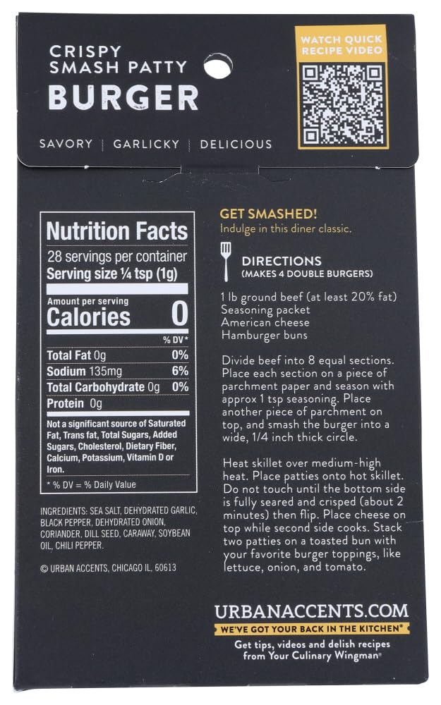 Urban Accents Crispy Smash Patty Burger Seasoning Mix — 1 oz