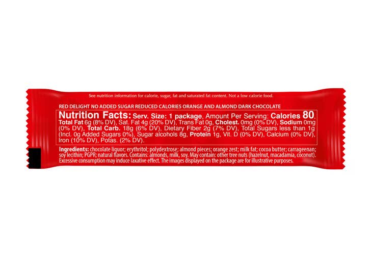 Red Dark Chocolate, No Sugar Added RED-108