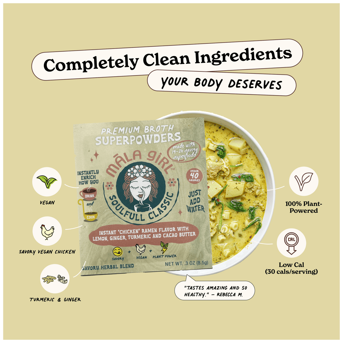 Soulfull Classic - Superfood Instant Broth Powder w/ Lemon Ginger and Turmeric SCSS407008