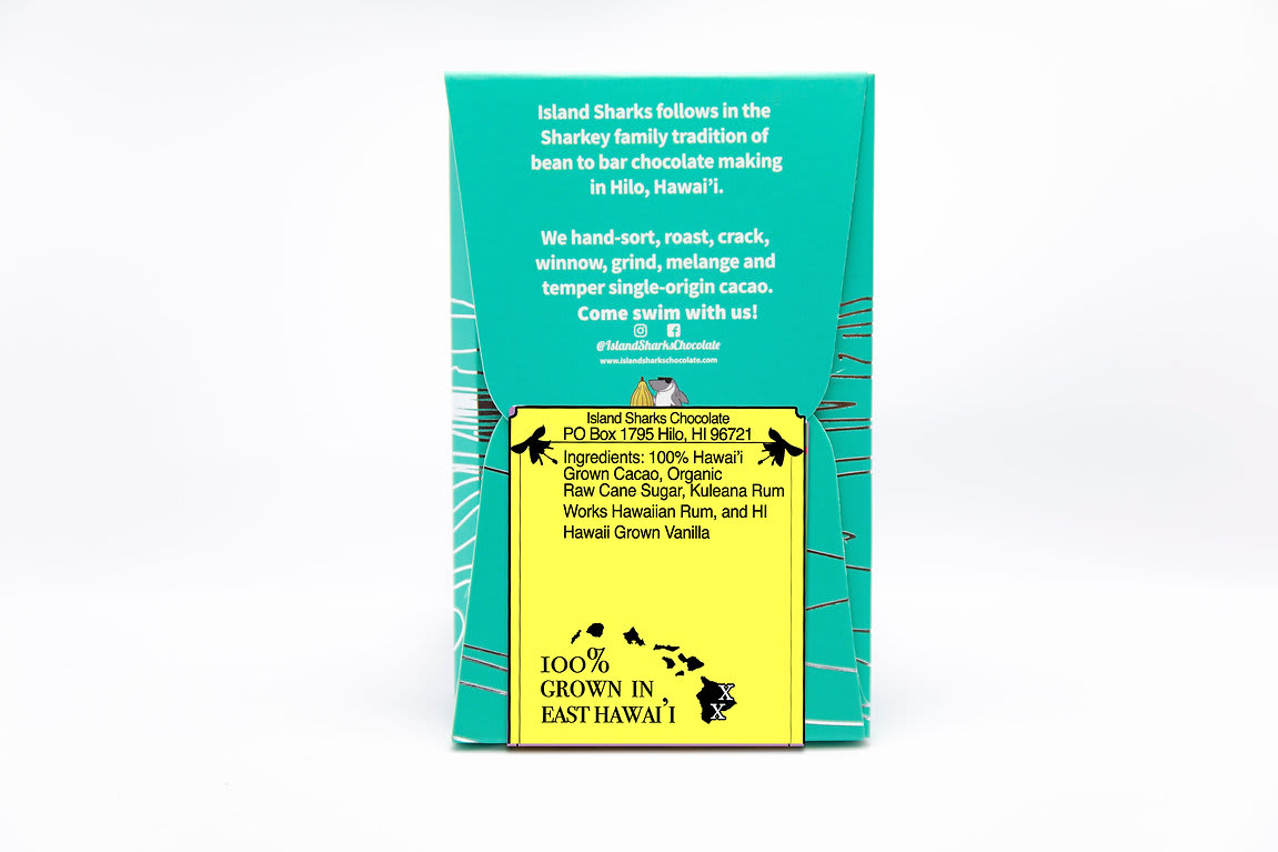 Hawaii Rum Infused 71% Hawaii Grown Chocolate w/ Hawaii Vanilla 860004475965
