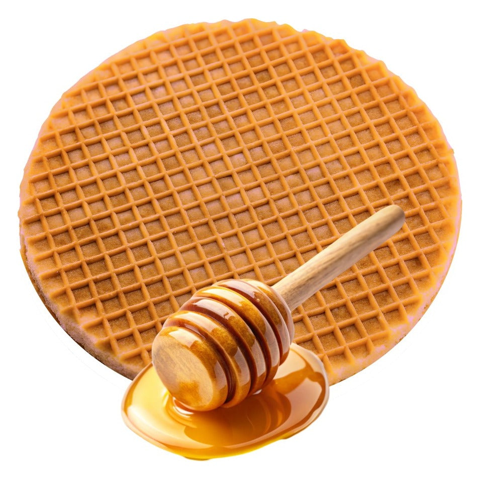 Close-up of 3 Bros Cookies Honey Booster Dutch Energy Waffles as it comes out of the package