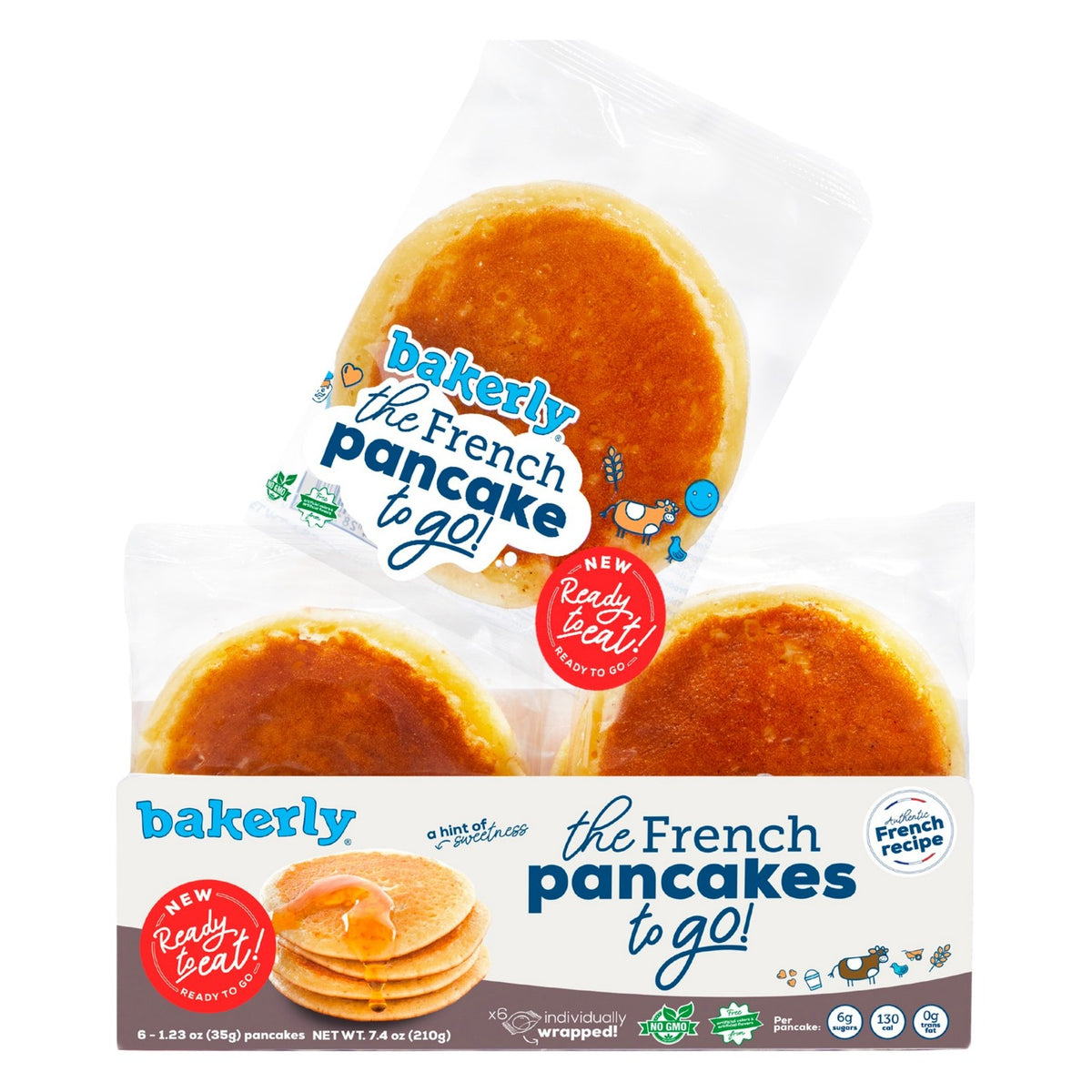 Bakerly French Pancakes To-Go, front of the package
